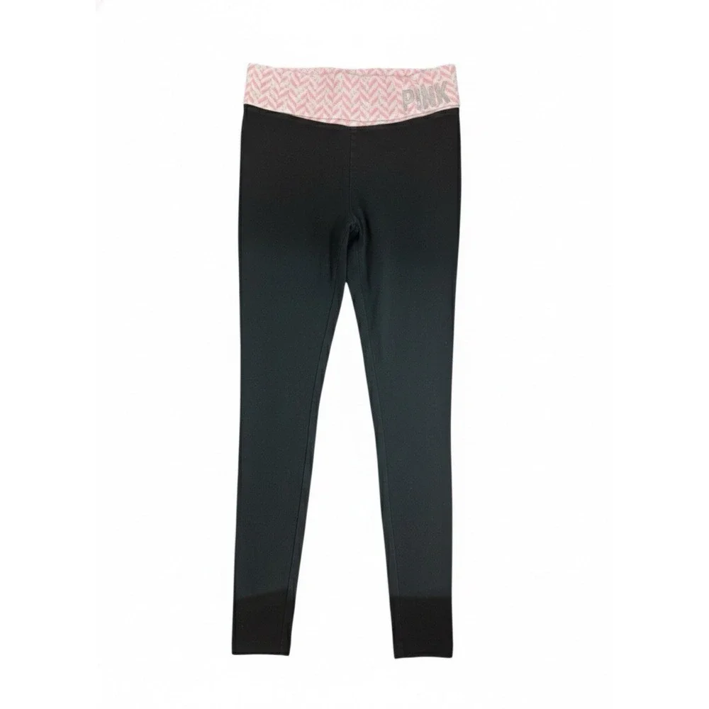Vtg VS PINK 🩷Y2K 🔥Fold‎ Over Yoga Pants Lot Black Low Rise Rare Waistband S
